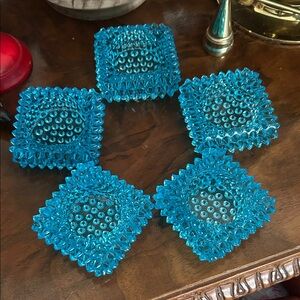 Vintage Fenton Hobnail Glass Salt Cellars